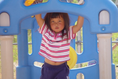 Kasen at her school playground